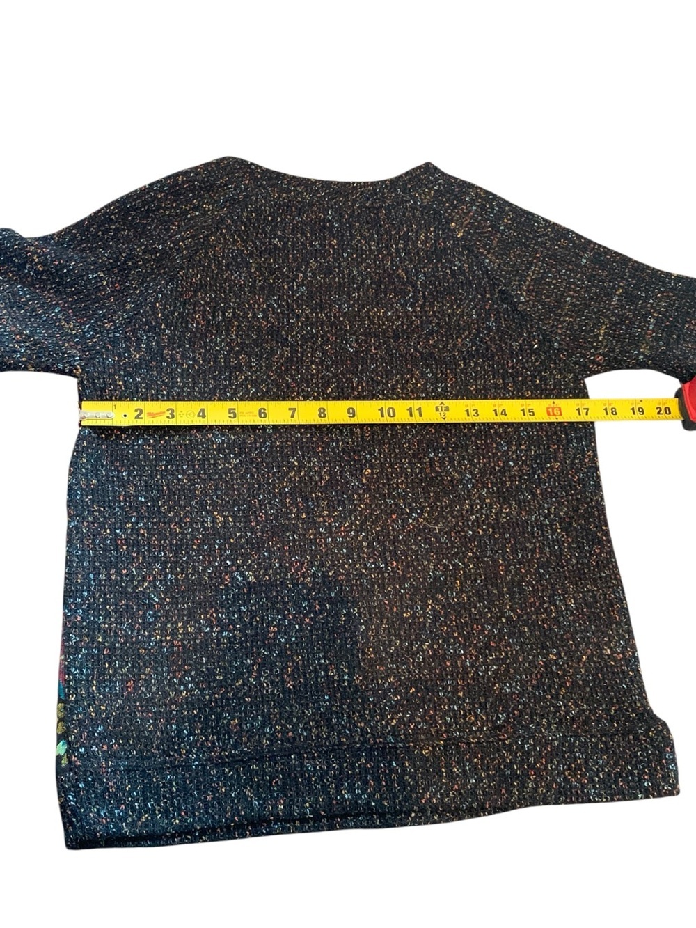 James Coviello Floral Metallic Knit Sweater Top Small Boho Cottagecore Artsy - Picture 5 of 7